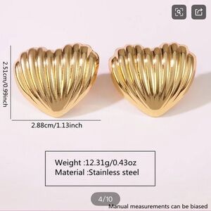 Gold Heart-Shaped Earrings